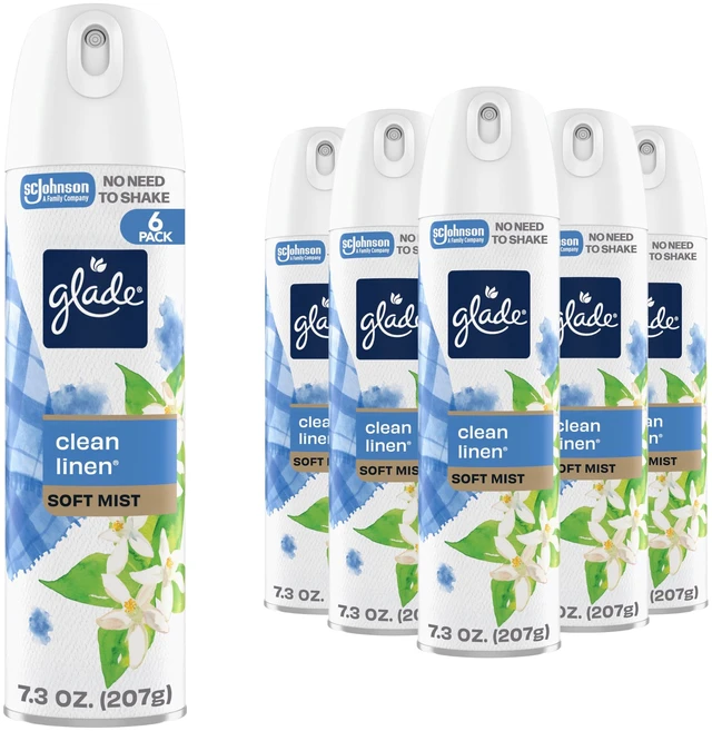 Main image of Air Freshener Room Spray, Clean Linen Scent, Odor Fighting to Deliver Long Lasting Freshness, 7.3 Oz, 6 Count