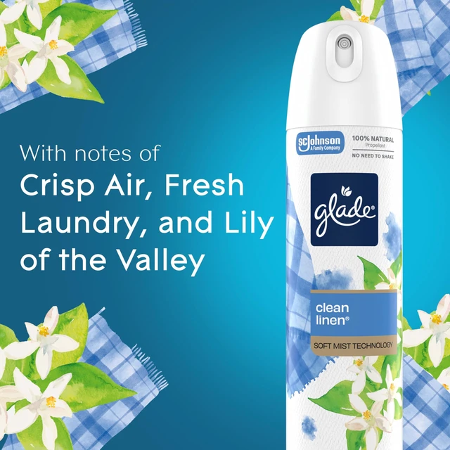 Alt view image 4 of 7 - Air Freshener Room Spray, Clean Linen Scent, Odor Fighting to Deliver Long Lasting Freshness, 7.3 Oz, 6 Count