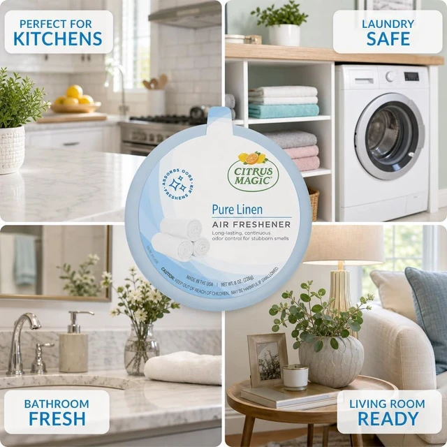 Alt view image 4 of 7 - Solid Air Fresheners, Pure Linen, 8 Ounce, Pack of 3 | Odor Absorbing, Passive Diffusion, Odor Elimination Up to 4 Weeks Each, Ideal for Home