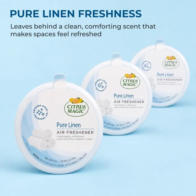 Alt view image 6 of 7 - Solid Air Fresheners, Pure Linen, 8 Ounce, Pack of 3 | Odor Absorbing, Passive Diffusion, Odor Elimination Up to 4 Weeks Each, Ideal for Home