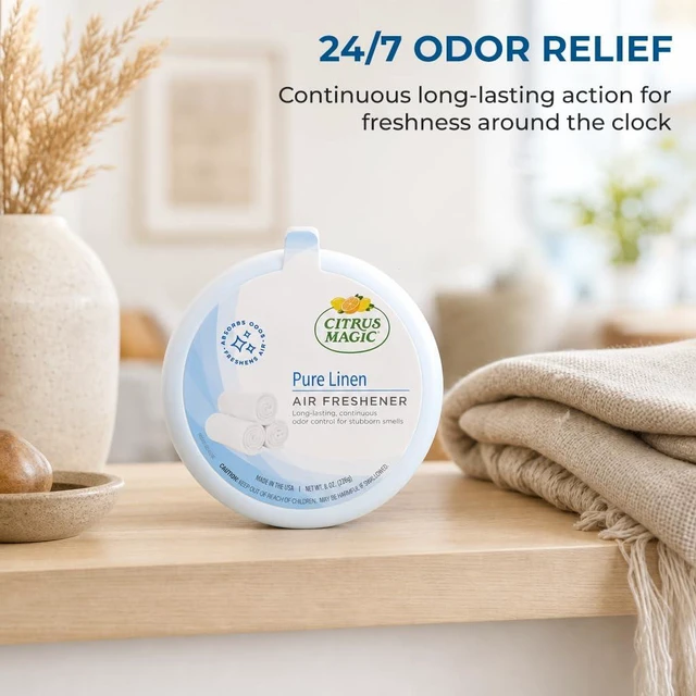 Alt view image 7 of 7 - Solid Air Fresheners, Pure Linen, 8 Ounce, Pack of 3 | Odor Absorbing, Passive Diffusion, Odor Elimination Up to 4 Weeks Each, Ideal for Home