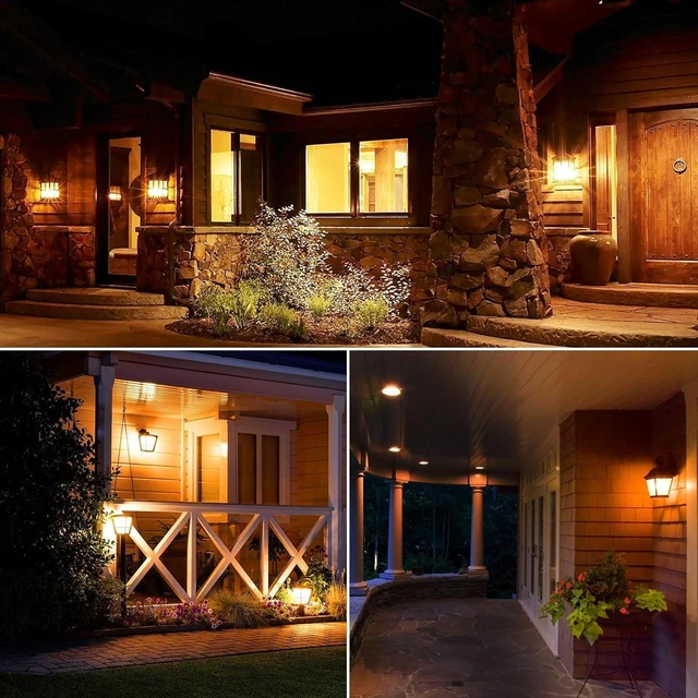 Alt view image 6 of 7 - Dusk to Dawn Bug Light Bulb Outdoor,4 Pack Amber Bug Light Bulb,Auto On/Off,10W(100W Equivalent),E26 Base,Bug Lights for Outside.Home Hallway Porch Lights.Decorative Lamps.Bedroom