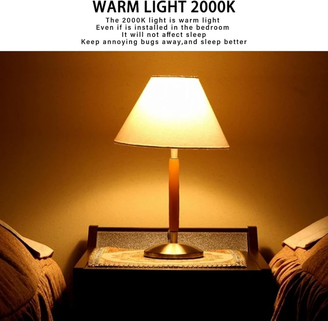 Alt view image 3 of 7 - Dusk to Dawn Bug Light Bulb Outdoor,4 Pack Amber Bug Light Bulb,Auto On/Off,10W(100W Equivalent),E26 Base,Bug Lights for Outside.Home Hallway Porch Lights.Decorative Lamps.Bedroom