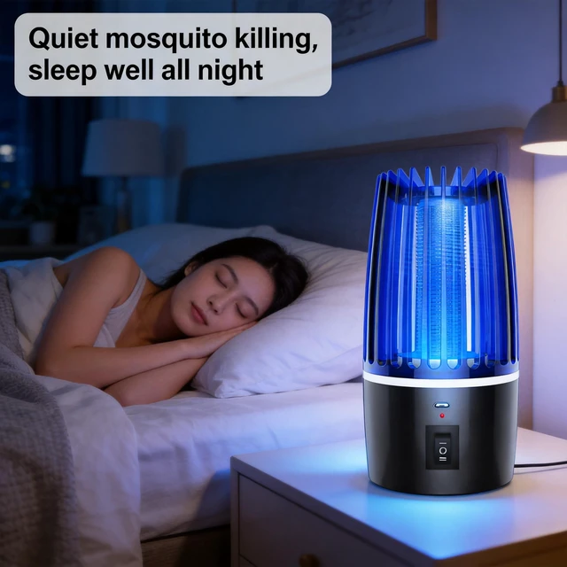 Alt view image 4 of 7 - Rechargeable Mosquito Zapper, 3500V Electric Bug Zapper with UV Light Attraction, 2000mAh USB Powered Insect Trap for Bedroom Kitchen Patio Indoor Outdoor Use