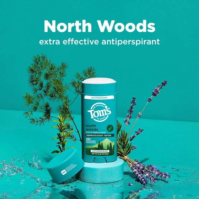 Alt view image 2 of 7 - North Woods Antiperspirant, 3.25 oz (2 Pack) | No Artificial Fragrances, Dyes, or Preservatives, Baking Soda Free, 48-Hour Odor Protection