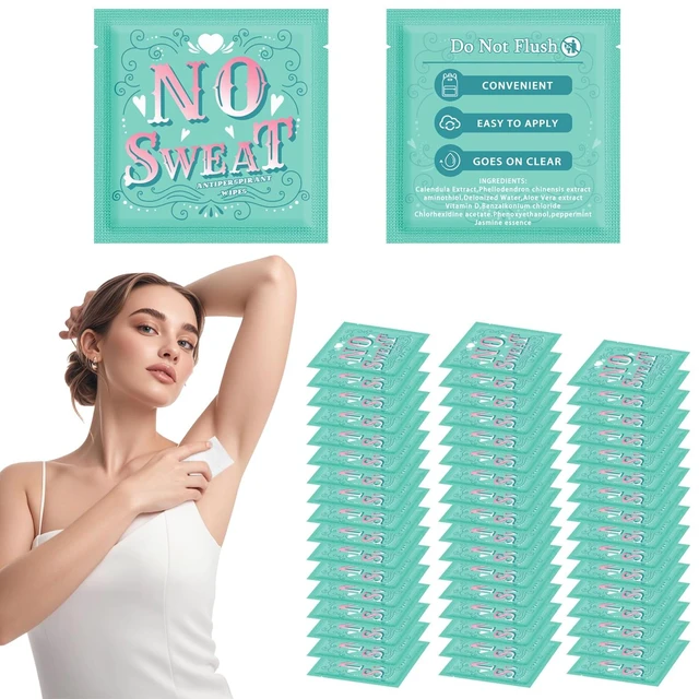 Main image of Body Wipes 50 pieces of Antiperspirant deodorant Wipes And Travel Deodorant Individually Wrap Hypoallergenic Mini Deodorant Underarm Sweating And Travel To Clean Skin For Female Male Teenagers