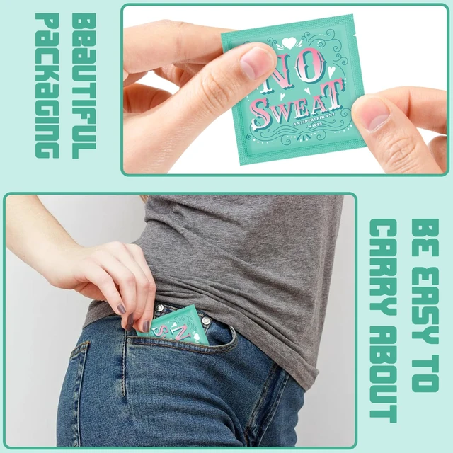 Alt view image 3 of 7 - Body Wipes 50 pieces of Antiperspirant deodorant Wipes And Travel Deodorant Individually Wrap Hypoallergenic Mini Deodorant Underarm Sweating And Travel To Clean Skin For Female Male Teenagers