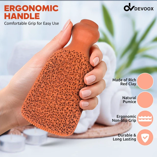 Alt view image 2 of 6 - Pumice Stone Natural for Shower Dual Sided Foot Exfoliator, Foot Scrubber for Dead Skin, Callus Remover for Feet, Hard Skin Remover, Pedicure Tool for Men & Women