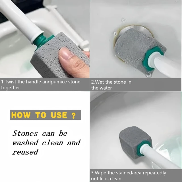 Alt view image 3 of 6 - 6 Pack Pumice Stone for Cleaning with Handle Toilet Bowl Cleaner