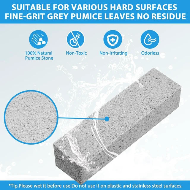 Alt view image 6 of 7 - 3 Pack Pumice Stone for Cleaning Stove Gas Grates & Top, Extra Long Handle Cleaner Pumice Stone for Oven, with 3 Replacement Heads