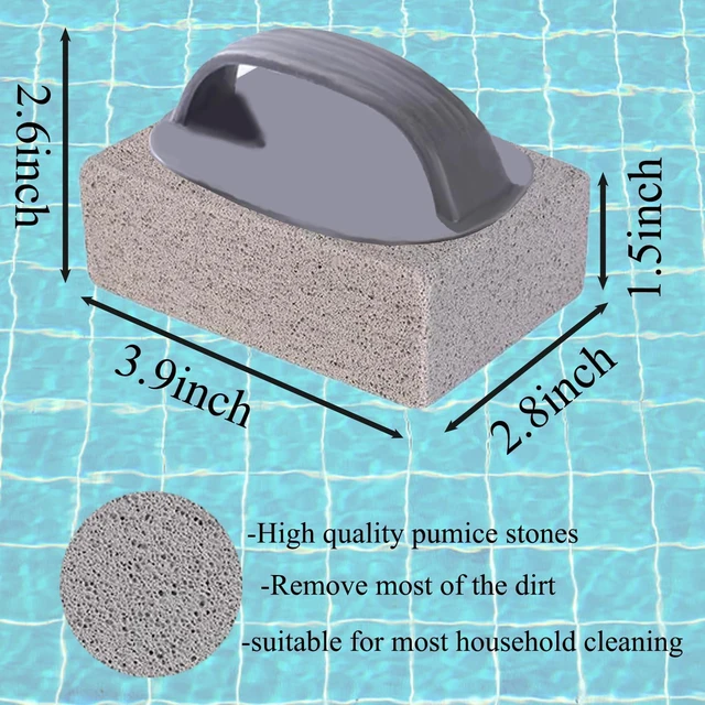 Alt view image 2 of 6 - Hand-Held Pools Pumice Stone, 2 PCS Pumice Stone for Cleaning, Pool Cleaning Block with Handle, Pool Pumice Stone for Swimming Pools Spa Cleaning Tiles