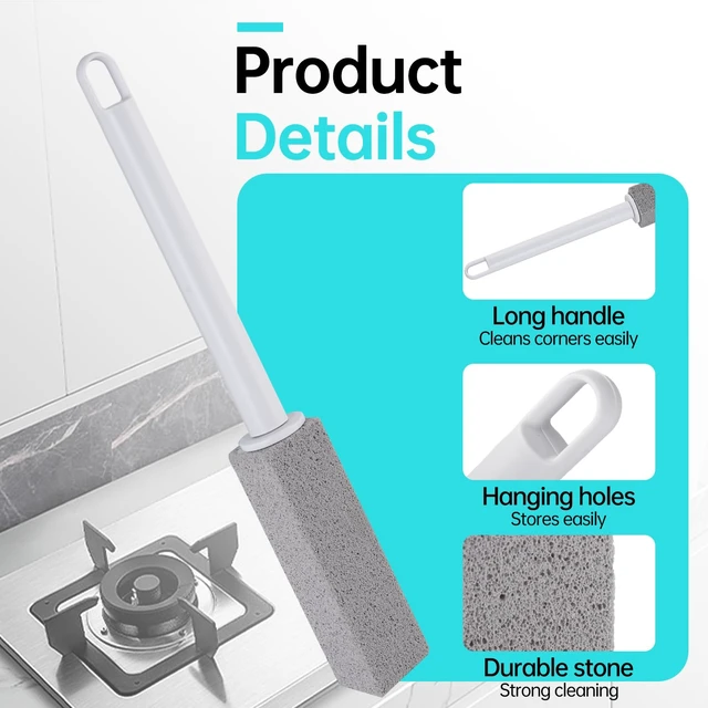 Alt view image 2 of 7 - Pumice Stone for Cleaning Stove, Pumice Stone for Cleaning with Handle 5PCS | Hard Water Stain Eraser, Hanging Hole, Durable, Powerful Cleaning, Fast and Easy to Clean, Easy to Use, Great for Home Use