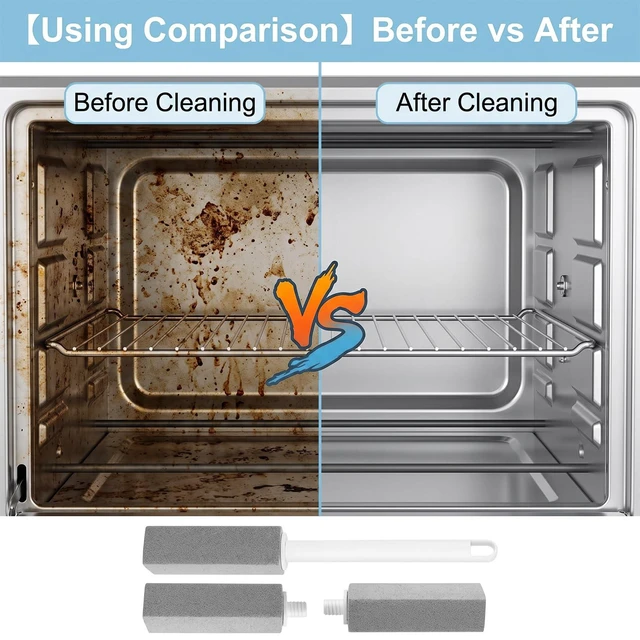 Alt view image 2 of 4 - 3 Pack Pumice Cleaning Stone with Extra Long Handle and 3 Replacement Heads, Multi-Use Cleaner for Stove, Gas Grates, Oven, Toilet, Bathtub, Sink, and Grill
