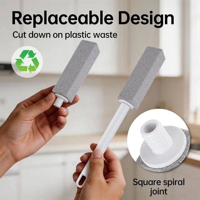 Alt view image 3 of 7 - Pumice Stone for Cleaning Stove, Pumice Stone for Cleaning with Handle 5PCS | Hard Water Stain Eraser, Hanging Hole, Durable, Powerful Cleaning, Fast and Easy to Clean, Easy to Use, Great for Home Use
