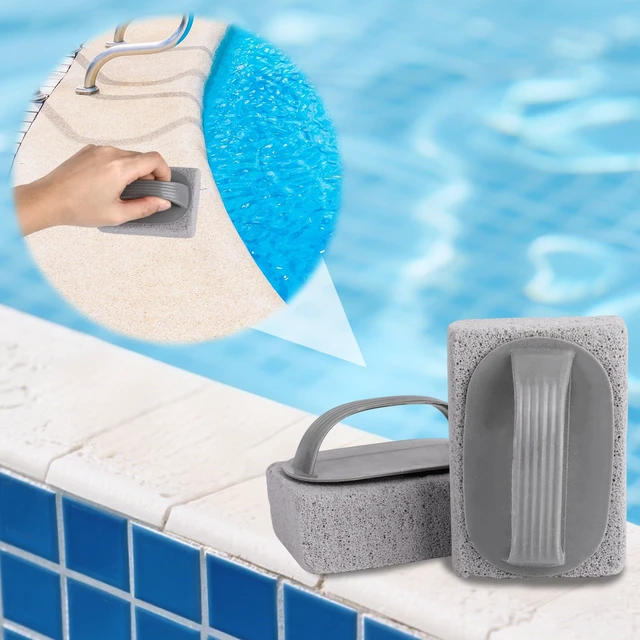 Alt view image 7 of 7 - Pool Pumice Stones 4 Pcs Hand-Held Pumice Stone for Pool Tile Cleaning, Swimming Pool Pumice Stone for Cleaning Block with Handle, Remove Stains Tile Cleaner Handheld Flat Top for Swimming Pools