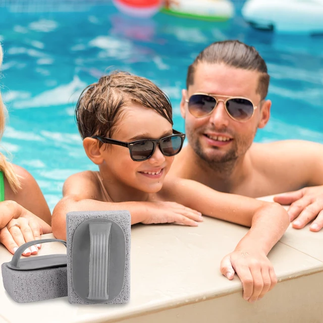 Alt view image 5 of 7 - Pool Pumice Stones 4 Pcs Hand-Held Pumice Stone for Pool Tile Cleaning, Swimming Pool Pumice Stone for Cleaning Block with Handle, Remove Stains Tile Cleaner Handheld Flat Top for Swimming Pools