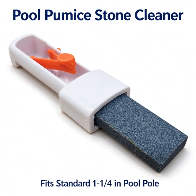 Alt view image 3 of 7 - Pool Tile and Waterline Pumice Stone, 3 Pack, Pole Fit 1-1/4 in | Pumice heads with clip handles scrub waterline calcium and hard water stains; pole not included; for tile/plaster/concrete