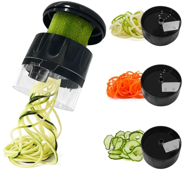 Main image of 3 in 1 Vegetable Spiralizer Slicer, Adjustable Zucchini Carrot Noodle Maker, Cucumber Spiral Cutter, Easy to Use Kitchen ToolBlack