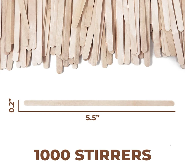 Alt view image 2 of 7 - Birch Wood Coffee Stirrers, 5.5 Inch Round End Wooden Stir Sticks 1000 Pack