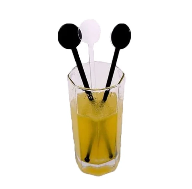 Alt view image 5 of 5 - 100PCS 7 Inches Cocktail Swizzle Sticks, Disposible Plastic Drink Stirrers Plastic Coffee Whiskey Beverage Stirrers (Transparent)