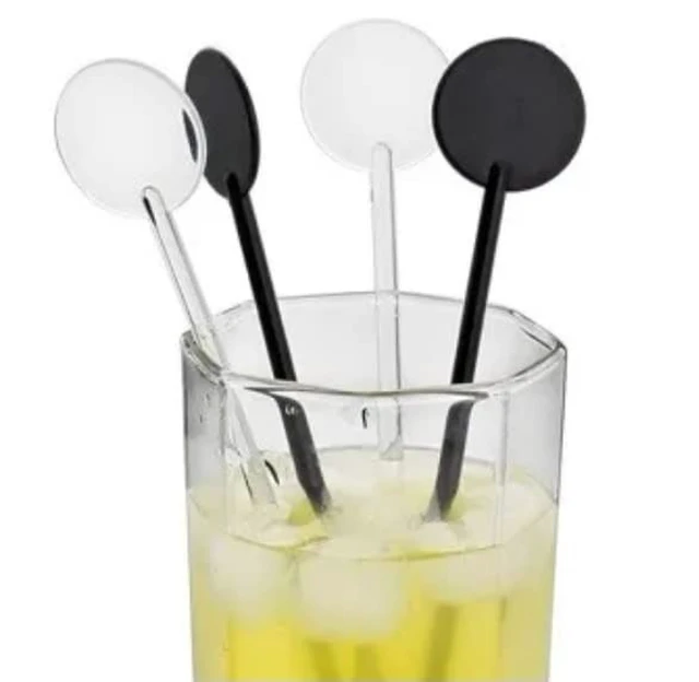 Alt view image 4 of 5 - 100PCS 7 Inches Cocktail Swizzle Sticks, Disposible Plastic Drink Stirrers Plastic Coffee Whiskey Beverage Stirrers (Transparent)