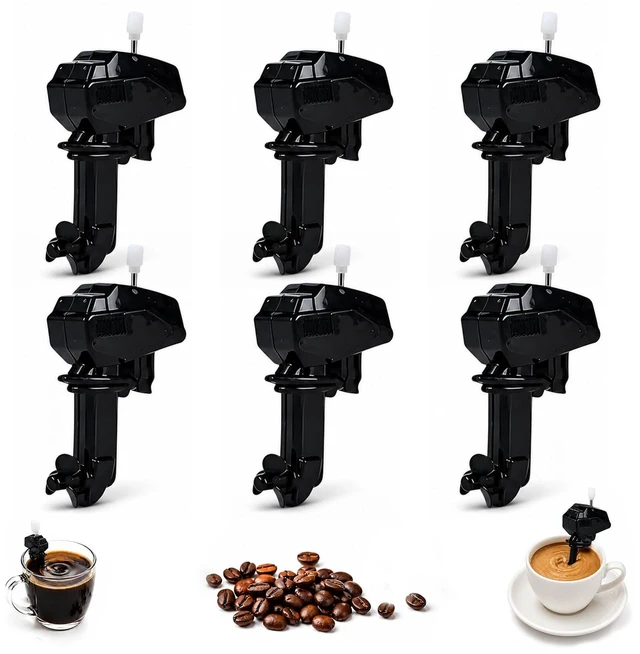 Main image of 6Pcs Upgraded Wind Up Outboard Motor Coffee Mixer,Boat Motor Coffee Stirrer,Marine Engine Coffees Mixer, Portable Coffee, Mini Drink Stirrer Gadget for Home Office