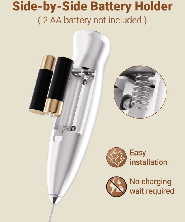 Alt view image 6 of 7 - Milk Frother Handheld Frother Wand Drink Mixer Handheld Coffee Stirrers Electric Frother for Coffee Mixer Wand with 2 Whisk frother for protein powder coffee frother handheld-Silver