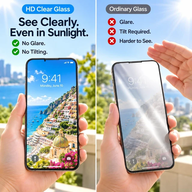 Alt view image 4 of 7 - 3 Pack Screen Protector for iPhone 18 Pro, 9H HD Clear Glass | 3 Pack 9H HD Clear Glass, Scratch Resistant, Smooth Touch, Anti-Fingerprint
