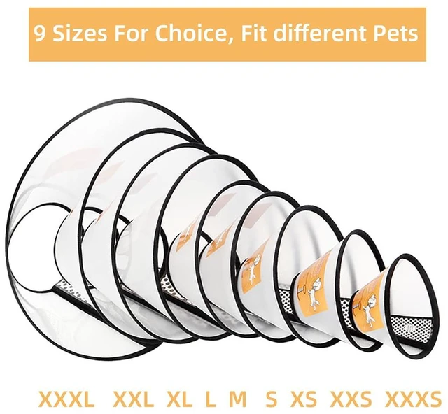 Alt view image 2 of 6 - Plastic Pet Recovery Collars & Cones for Dogs and Cats After Surgery Adjustable Dog Neck Cone Surgical Elizabeth E-Collar Prevent Biting and Stop Licking Wound (S)