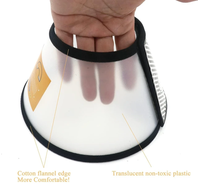 Alt view image 3 of 6 - Plastic Pet Recovery Collars & Cones for Dogs and Cats After Surgery Adjustable Dog Neck Cone Surgical Elizabeth E-Collar Prevent Biting and Stop Licking Wound (S)