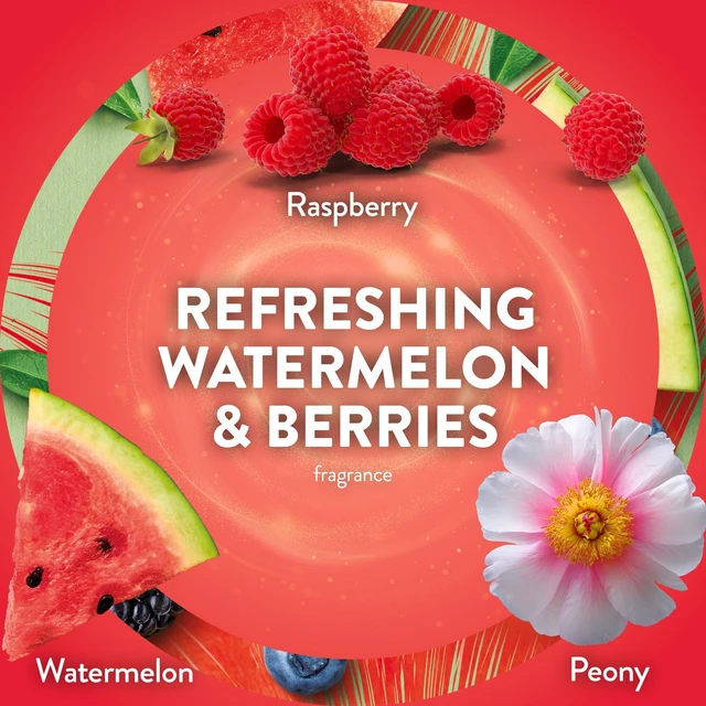 Alt view image 5 of 7 - Plug In Scented Oil Refills, Fresh Watermelon & Berries, 4ct | Air Wick watermelon air freshener scented oil refill, infused with essential oils, for a plug-in warmer in home living spaces