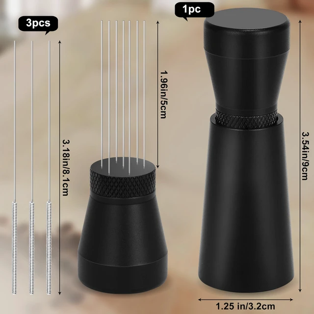 Alt view image 3 of 6 - Coffee Stirrer Tool, Coffee Stirring Tamper WDT Distribution Tool, Needle Distribution Tool Espresso, WDT Tool Espresso with Stand Black, WDT Tool Espresso Needle