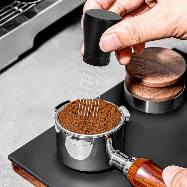Alt view image 5 of 6 - Coffee Stirrer Tool, Coffee Stirring Tamper WDT Distribution Tool, Needle Distribution Tool Espresso, WDT Tool Espresso with Stand Black, WDT Tool Espresso Needle