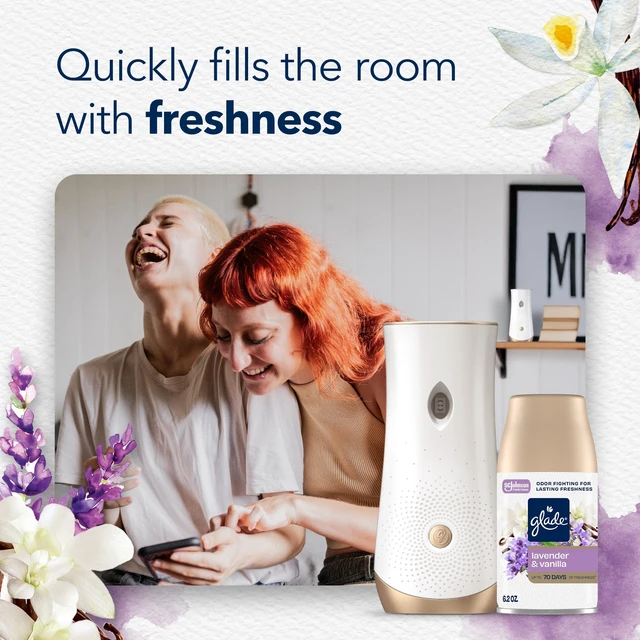 Alt view image 4 of 7 - Automatic Spray Refill, Air Freshener for Home and Bathroom, Lavender & Vanilla, 6.2 Oz, 2 Count