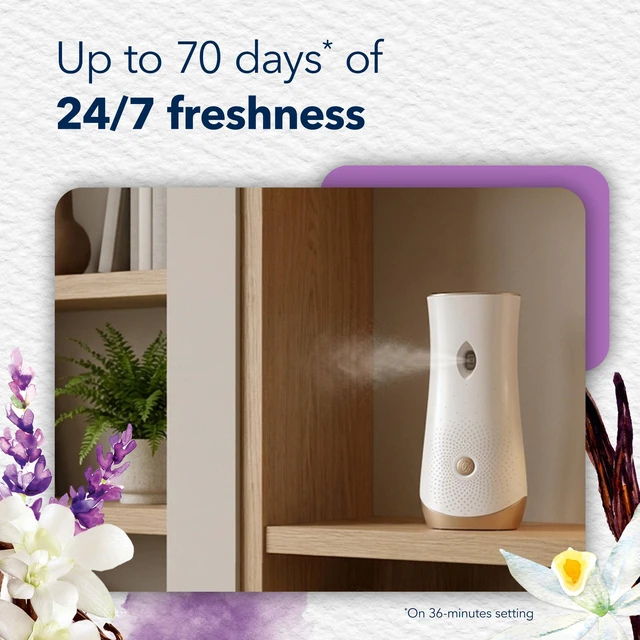 Alt view image 2 of 7 - Automatic Spray Refill, Air Freshener for Home and Bathroom, Lavender & Vanilla, 6.2 Oz, 2 Count