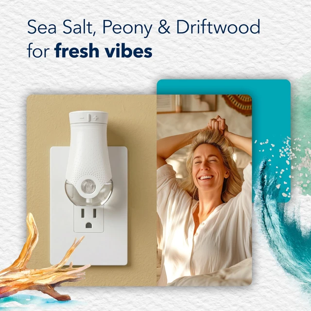 Alt view image 3 of 7 - PlugIns Air Freshener Refills, Sky & Sea Salt, 5 Count | 0.67 fl oz Each, Includes 5 Refills, Scented and Essential Oils for Home and Bathroom Use, Fits Glade PlugIn Warmer