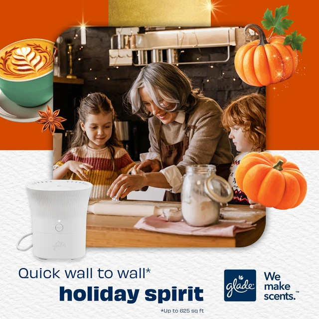 Alt view image 2 of 7 - ® Scent Flow PlugIns® Air Freshener Starter Kit, Golden Pumpkin & Spice, 1 Device + 1 Refill, 0.67 fl oz