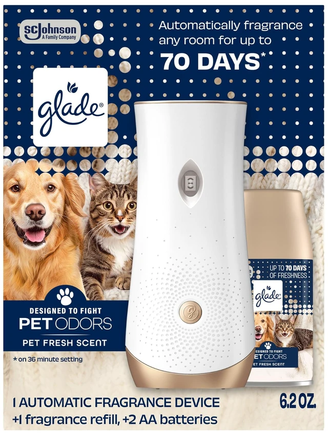 Main image of Automatic Spray Refill Starter Kit, Pet Fresh Scent, Scented Air Freshener for Home and Bathroom, 6.2 Oz, 1 Holder + 1 Refill