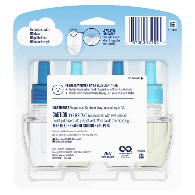 Alt view image 2 of 6 - Odor-Fighting Fade Defy PLUG Air Freshener Refill, Heavy Duty Crisp Clean, (2) .87 fl. oz. Oil Refills