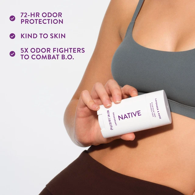 Alt view image 7 of 7 - Aluminum-Free Clean Deodorant with Natural Derived Ingredients, 72HR odor control | Deodorant for Women and Men, With Baking Soda, Coconut Oil, Shea Butter | Lavender & Rose