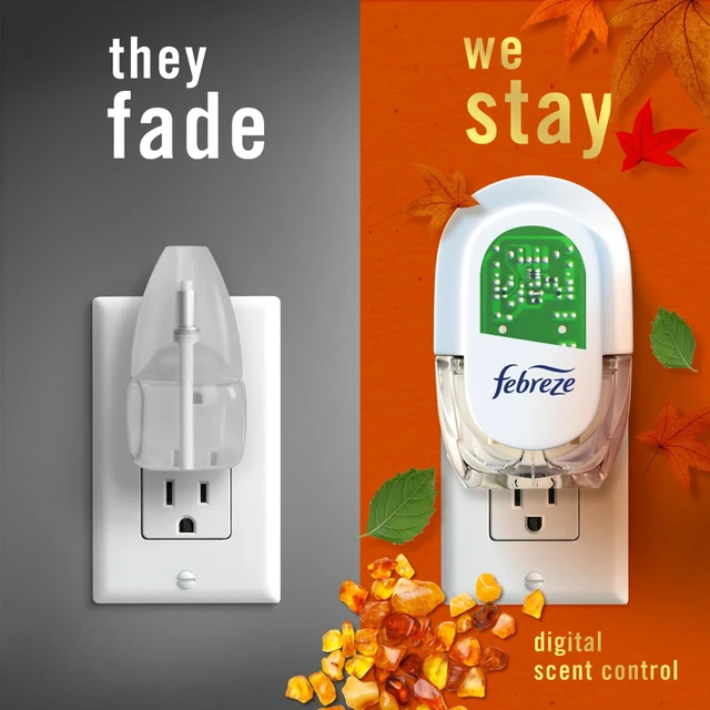Alt view image 4 of 7 - Plug In Air Freshener, Odor-Fighting Scented Oil Refill, Air Fresheners for Home and Bathroom and Kitchen, Long Lasting for Strong Odors, Crisp Fall Breeze Scent, 0.87oz Refills, 2 Count