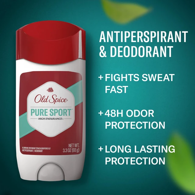 Alt view image 2 of 7 - Old Spice Antiperspirant Deodorant for Men, Pure Sport, 3.3 oz Pack of 3 | 24/7 Sweat & Odor Protection | 24/7 Scent Control & Long-Lasting Freshness | Citrus & Amber Notes | High Endurance Collection
