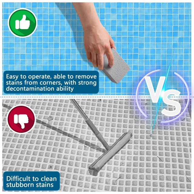 Alt view image 5 of 7 - 8 Pcs Pools Pumice Stones, 2 Size Pool Cleaning Pumice Block for Spa Tile | Pools Tile Cleaner Stone for Swimming Pool Spa Kitchen Bathroom Tile Remove Stain Grout Concrete, Foamed Glass Material