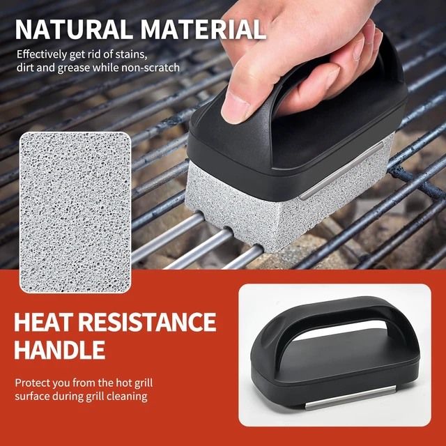 Alt view image 3 of 7 - Griddle Cleaning Kit for Blackstone,Heavy-Duty Cleaning Stone Brick,5-Pack | Ergonomic Handle | Flat Top Griddles | Cast Iron | Ovens & BBQ Surfaces | Removes Stubborn Grease Easily