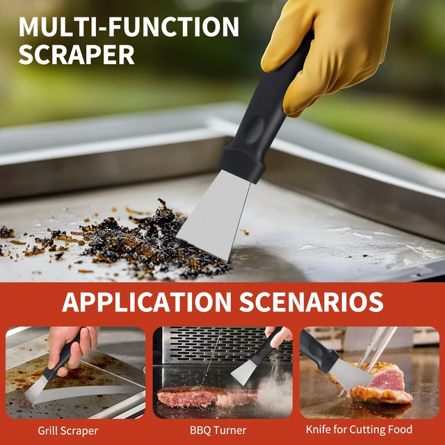 Alt view image 2 of 7 - Griddle Cleaning Kit for Blackstone,Heavy-Duty Cleaning Stone Brick,5-Pack | Ergonomic Handle | Flat Top Griddles | Cast Iron | Ovens & BBQ Surfaces | Removes Stubborn Grease Easily