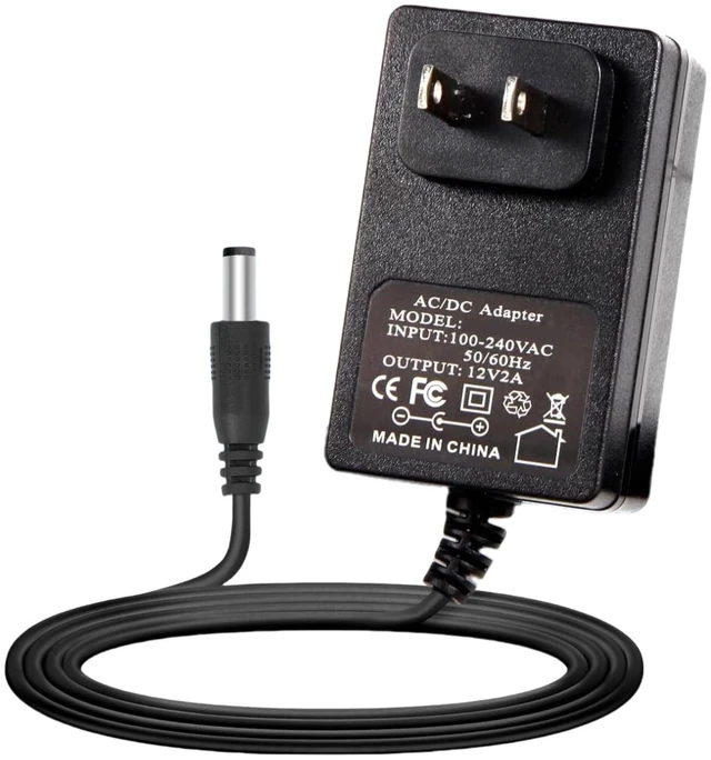 Main image of 12V2A Adapter Power Cord Compatible with RESTECK, Vellax, Medcursor, Mirakel, InvoSpa Shiatsu Back Shoulder & Neck Massager AC/DC Adapter Class 2 Power Supply Charger Cable