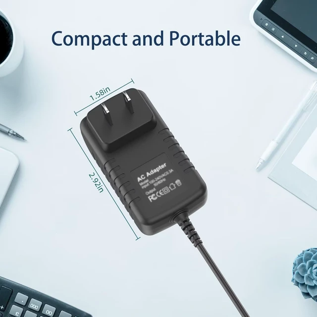 Alt view image 3 of 6 - AC Adapter Charger Compatible with Aduro Sport Elite Recovery Black Plastic Deep Tissue Massage Gun S-ERMG-01 8.4V Power Cord