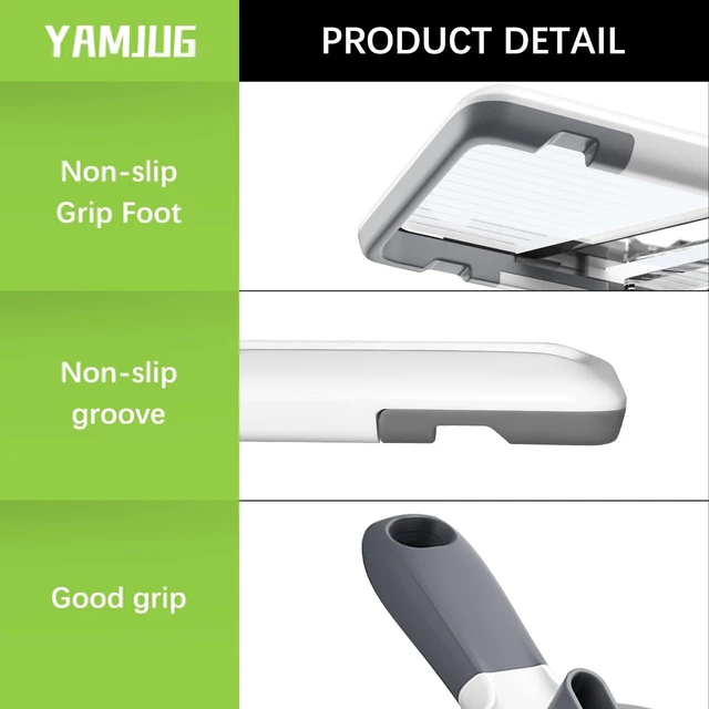Alt view image 4 of 6 - Multi Handheld Mandoline Slicer - Adjustable Stainless Steel Blade | Hand Guard & Peeler Included, 1-4 mm Adjustable,Non-Slip Grip, Easy Rinse Clean, Space Saving, For Salad Stir-Fry Meal Prep