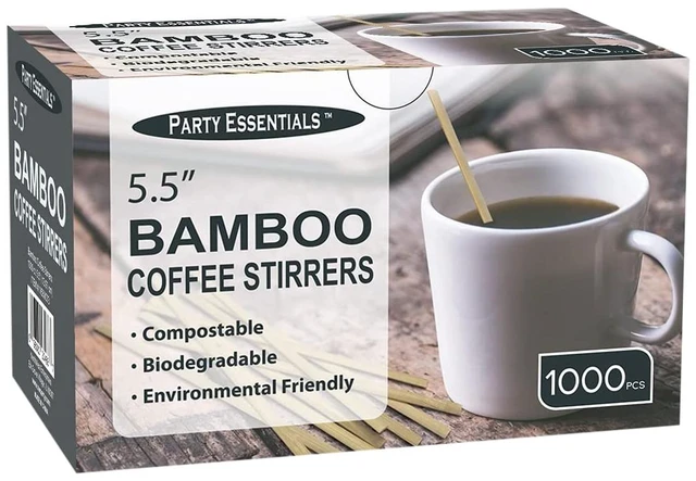 Main image of Bamboo 5.5" Coffee Stirrers/Beverage Stir Sticks, 1000-Count, Natural