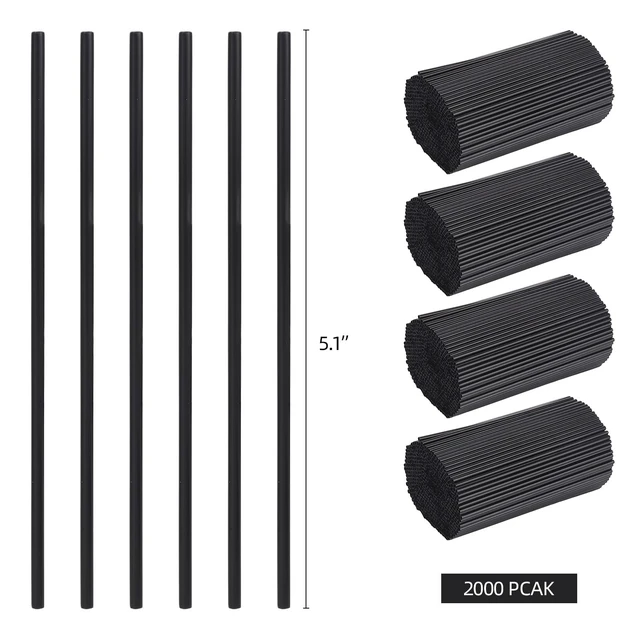 Alt view image 2 of 7 - 2000 Count 5 Inch Coffee Stirrers Straws, Disposable Plastic Sip Stir Swizzle Sticks for Cocktail Drinks - Black
